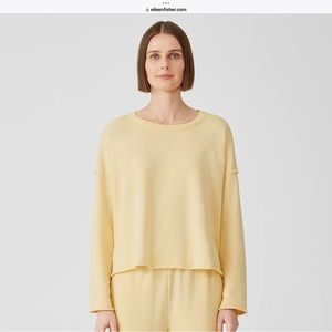 NEW EILEEN FISHER LIGHTWEIGHT ORGANIC COTTON FRENCH TERRY SET (top & bottom)